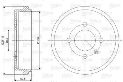  237073 VALEO Тормозной барабан