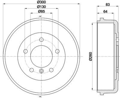  8DT355301141 HELLA Тормозной барабан