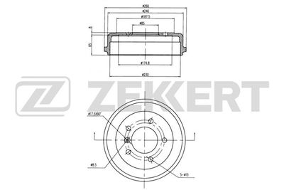  BS5550 ZEKKERT Тормозной барабан