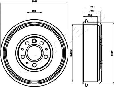  TA0914 JAPANPARTS Тормозной барабан