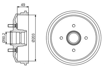  0986477190 BOSCH Тормозной барабан