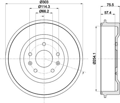  8DT355301731 HELLA PAGID Тормозной барабан