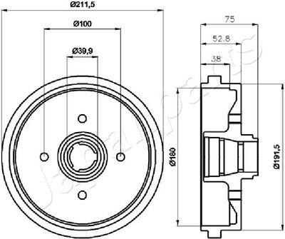  TA0901 JAPANPARTS Тормозной барабан