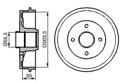  0986477121 BOSCH Тормозной барабан