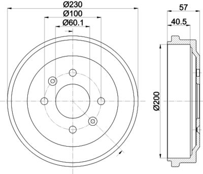  8DT355303371 HELLA Тормозной барабан