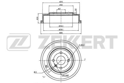  BS5529 ZEKKERT Тормозной барабан