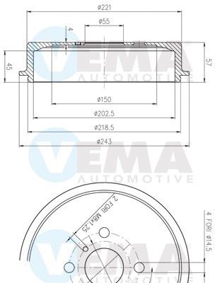  801500 VEMA Тормозной барабан