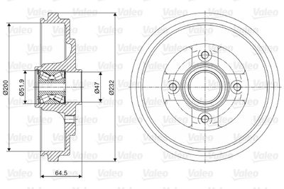  237079 VALEO Тормозной барабан