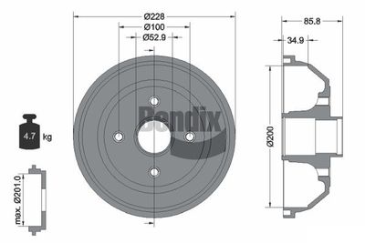  BDM1057 BENDIX Braking Тормозной барабан