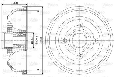  237058 VALEO Тормозной барабан