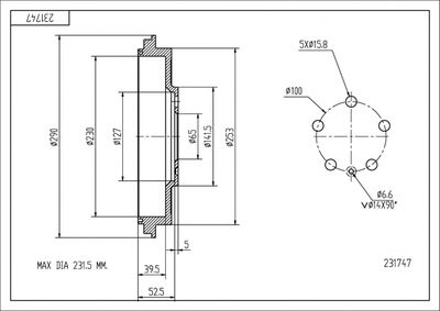  231747 HART Тормозной барабан