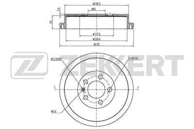  BS6016 ZEKKERT Тормозной барабан