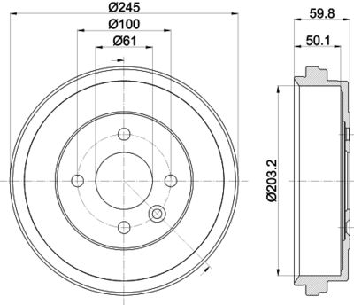  MBD433 MINTEX Тормозной барабан