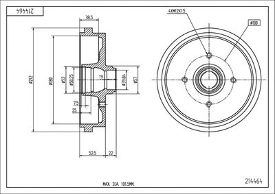  214464 HART Тормозной барабан