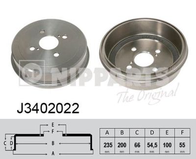  J3402022 NIPPARTS Тормозной барабан