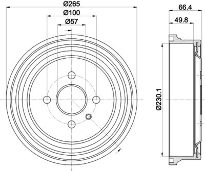  8DT355303471 HELLA Тормозной барабан