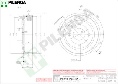  6011 PILENGA Тормозной барабан