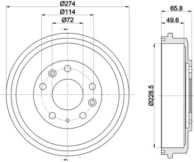  MBD424 MINTEX Тормозной барабан