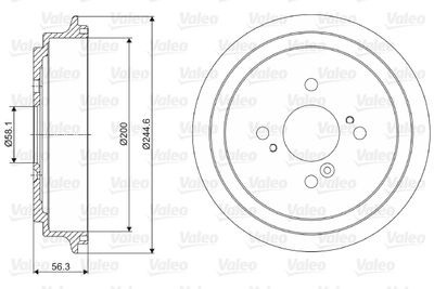  237044 VALEO Тормозной барабан