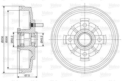  237077 VALEO Тормозной барабан