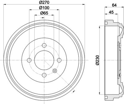  8DT355301691 HELLA Тормозной барабан