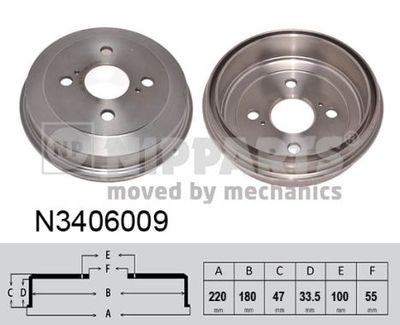  N3406009 NIPPARTS Тормозной барабан