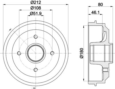  8DT355301281 HELLA PAGID Тормозной барабан