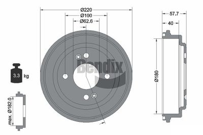  BDM1169 BENDIX Braking Тормозной барабан