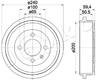  560902 JAPKO Тормозной барабан