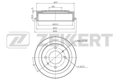  BS6153 ZEKKERT Тормозной барабан