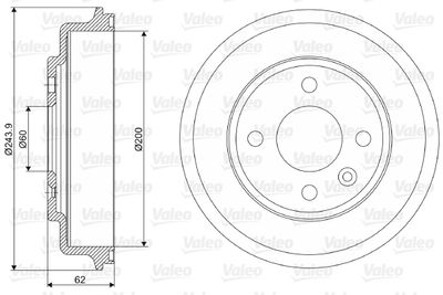  237089 VALEO Тормозной барабан