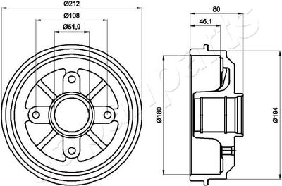  TA0608 JAPANPARTS Тормозной барабан