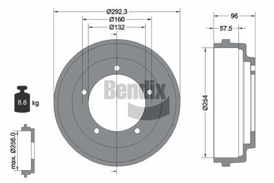  BDM1021 BENDIX Braking Тормозной барабан