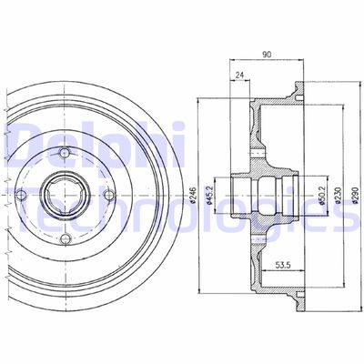  BF284 DELPHI Тормозной барабан