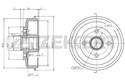  BS5451 ZEKKERT Тормозной барабан