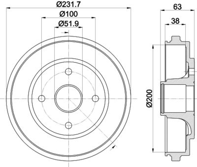  MBD311 MINTEX Тормозной барабан