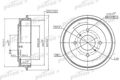  PDR1256 PATRON Тормозной барабан