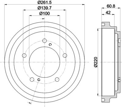  8DT355301951 HELLA PAGID Тормозной барабан