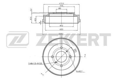  BS5849 ZEKKERT Тормозной барабан