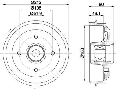  8DT355302811 HELLA PAGID Тормозной барабан