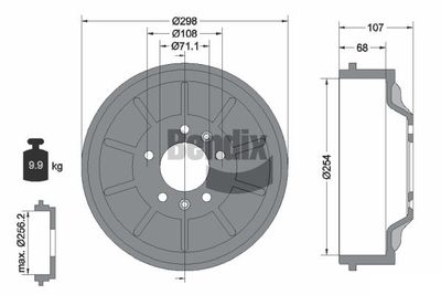  BDM1090 BENDIX Braking Тормозной барабан