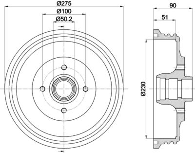  8DT355301351 HELLA PAGID Тормозной барабан