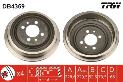  DB4369 TRW Тормозной барабан