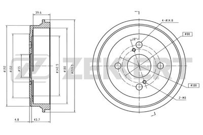  BS5987 ZEKKERT Тормозной барабан