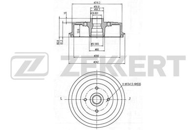  BS5412 ZEKKERT Тормозной барабан