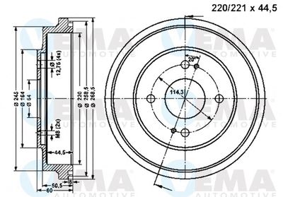  801053 VEMA Тормозной барабан