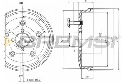  CR5521 BREMSI Тормозной барабан