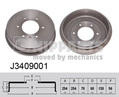  J3409001 NIPPARTS Тормозной барабан