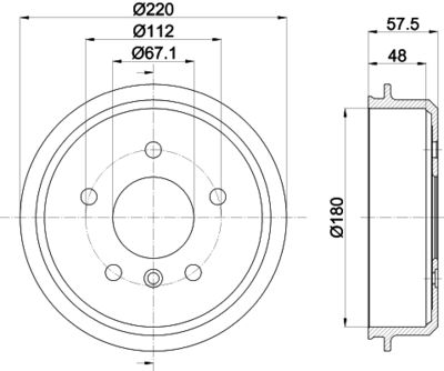  8DT355301451 HELLA PAGID Тормозной барабан