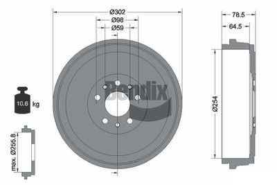  BDM1154 BENDIX Braking Тормозной барабан